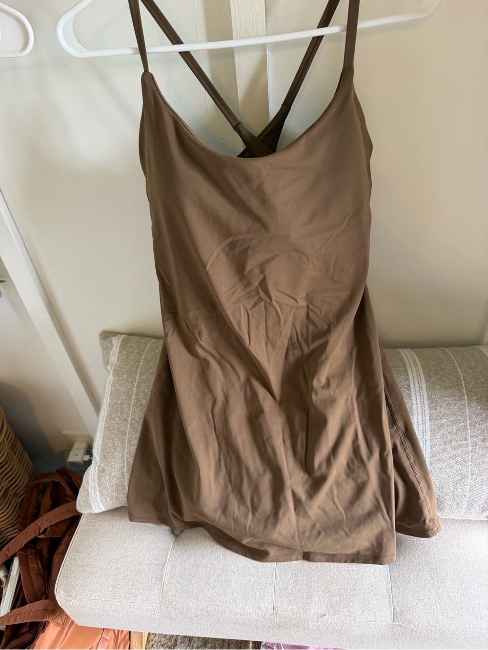 HALARA Brown Easy Peezy Tennis Dress with Cross Cross Straps